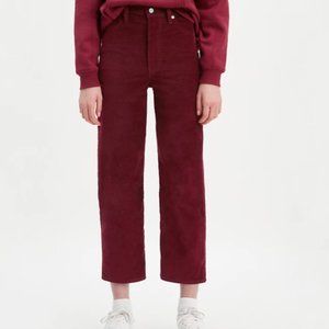Levi's Red Ribcage Straight Ankle Corduroy Pants